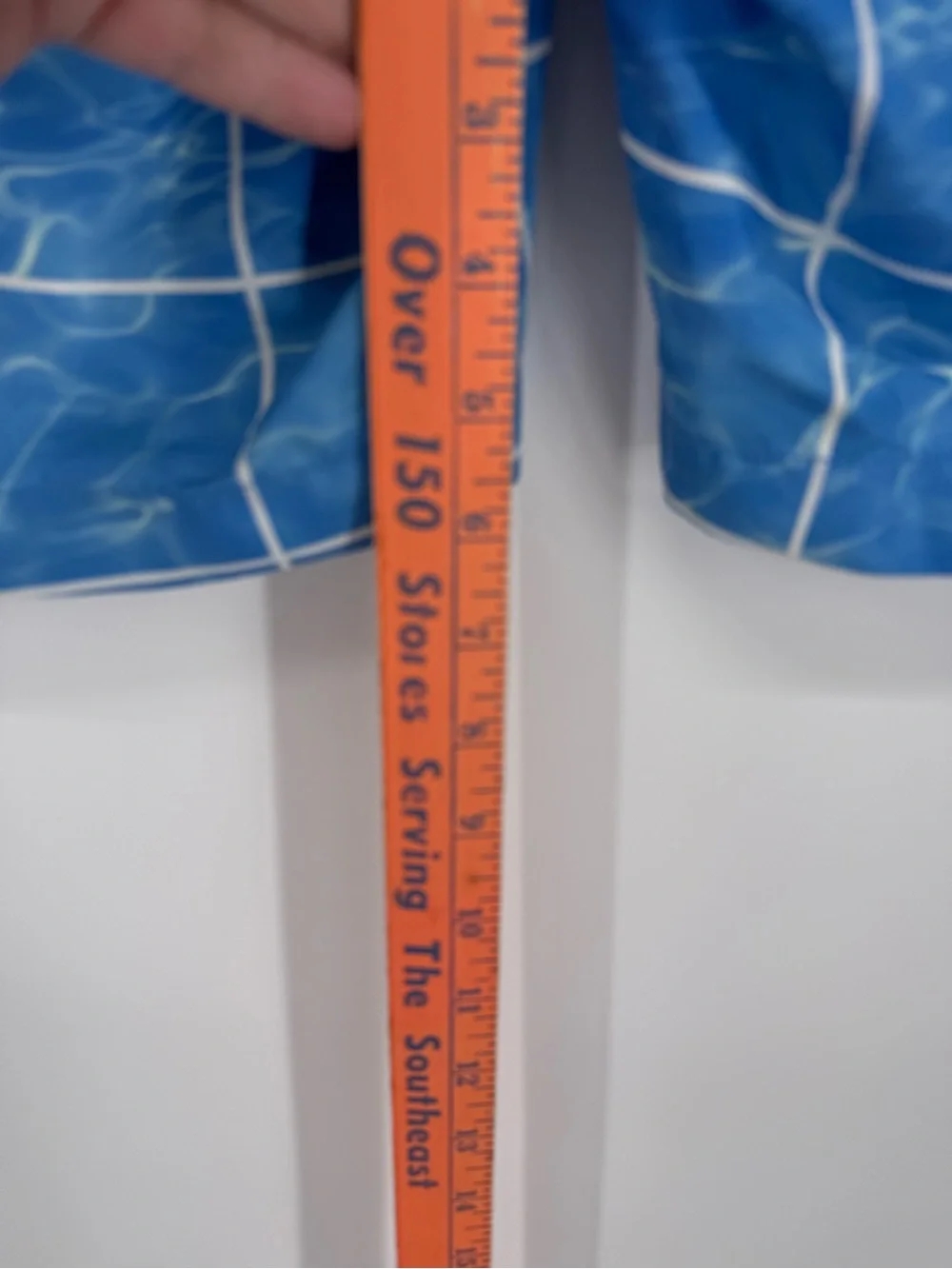 Onia The Calder Swim Trunks Men 32‎ Blue Pool Water Grid Tile Board Shorts 7.5”
